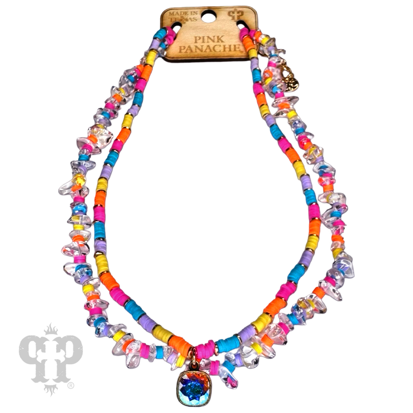 Beaded two-strand necklace, Austrian crystal