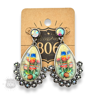 Scenic acrylic teardrop earring