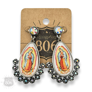 Scenic acrylic teardrop earring