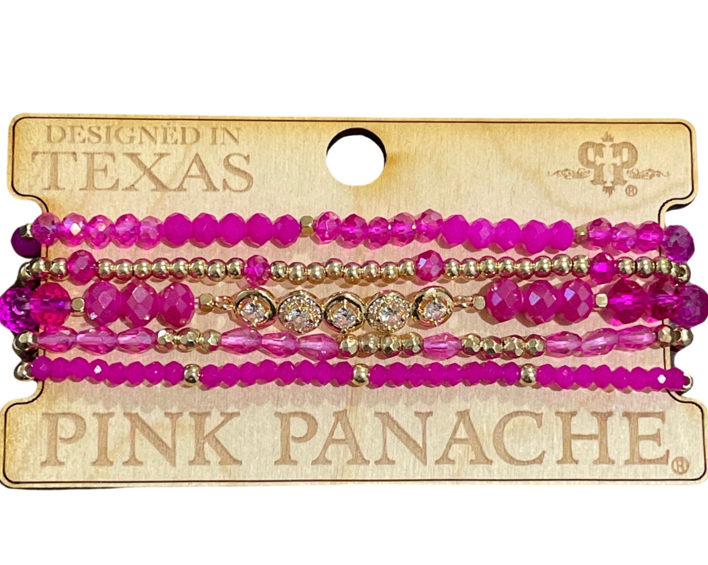 Mixed size bead bracelet with rhinestone accent