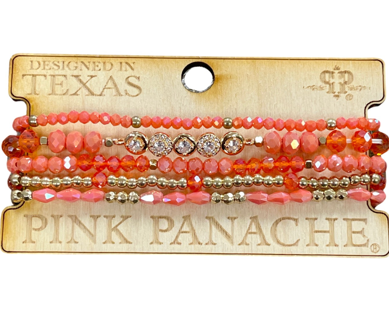 Mixed size bead bracelet with rhinestone accent