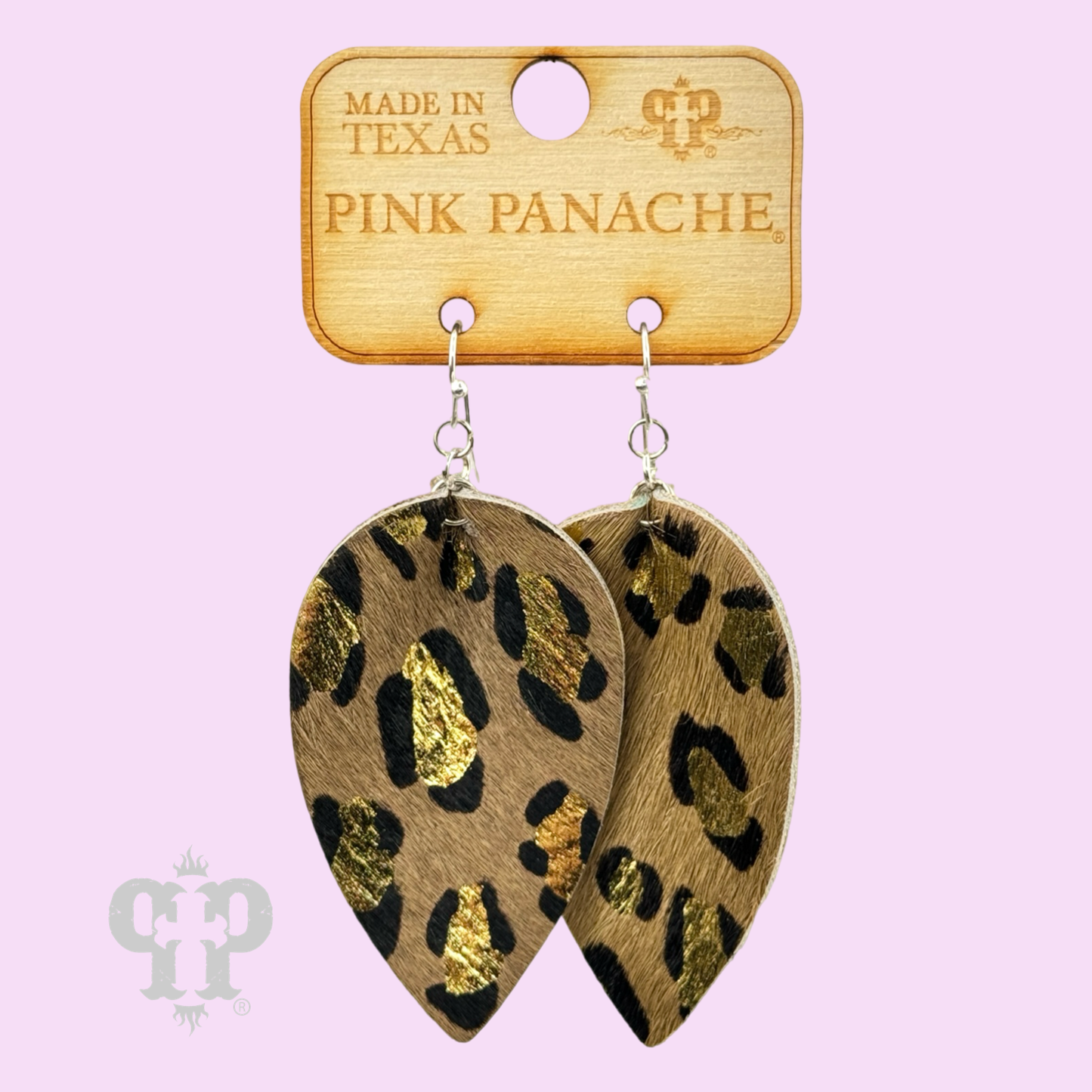 Cheetah print petal earring, last call