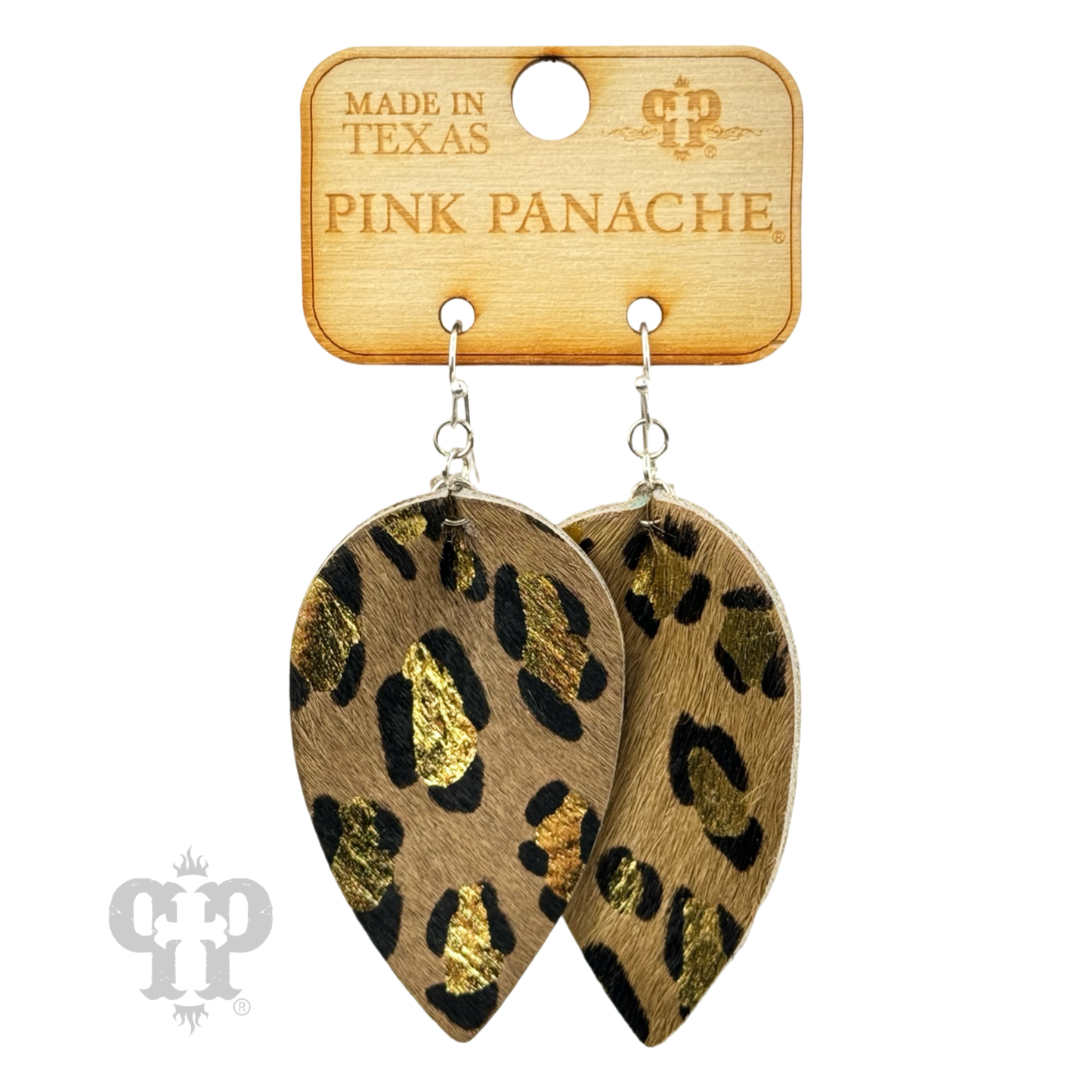 Cheetah print petal earring, last call