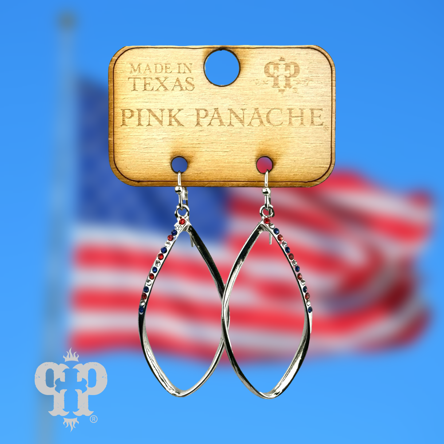 Patriotic teardrop earring, last call