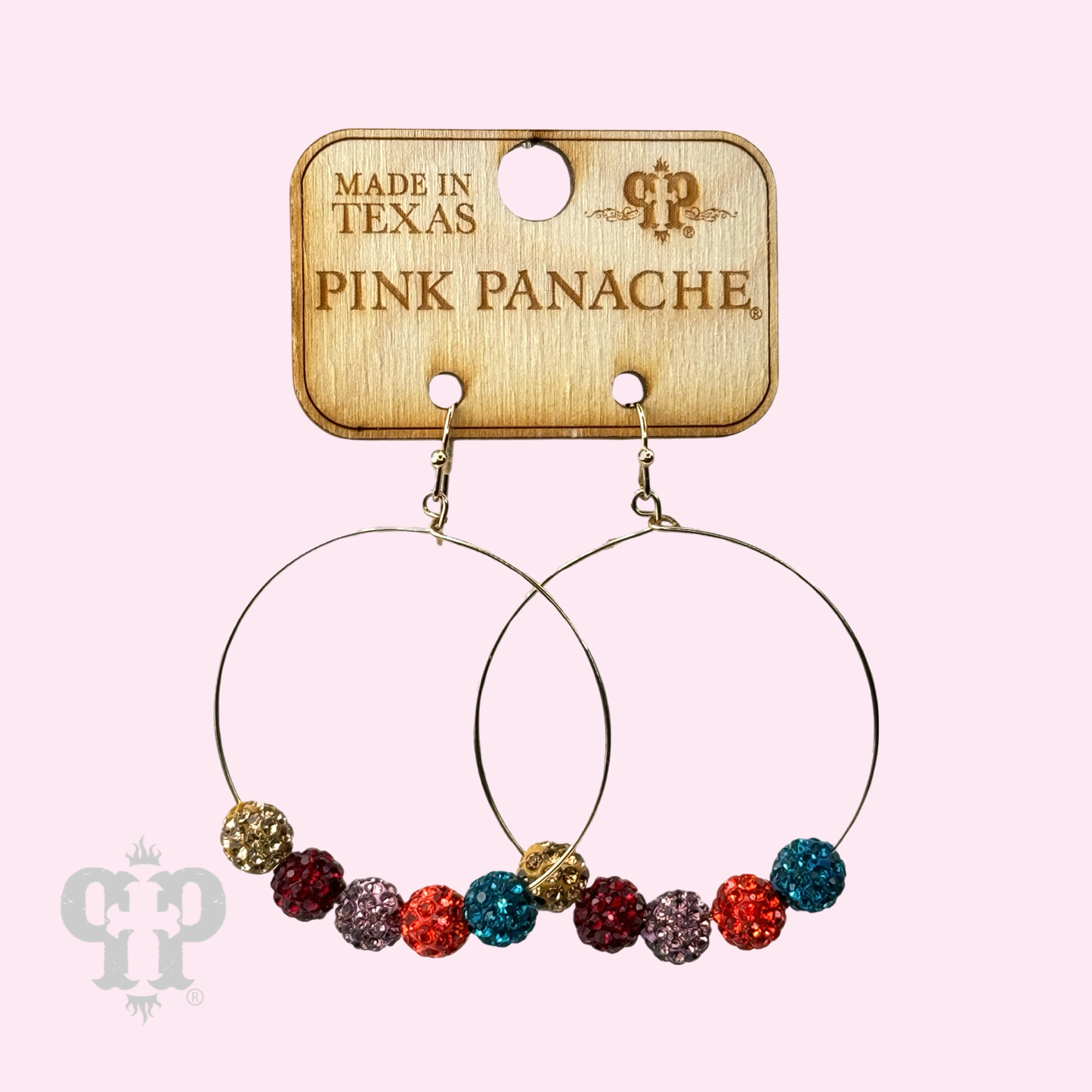 Pave rhinestone multi-color earring, last call