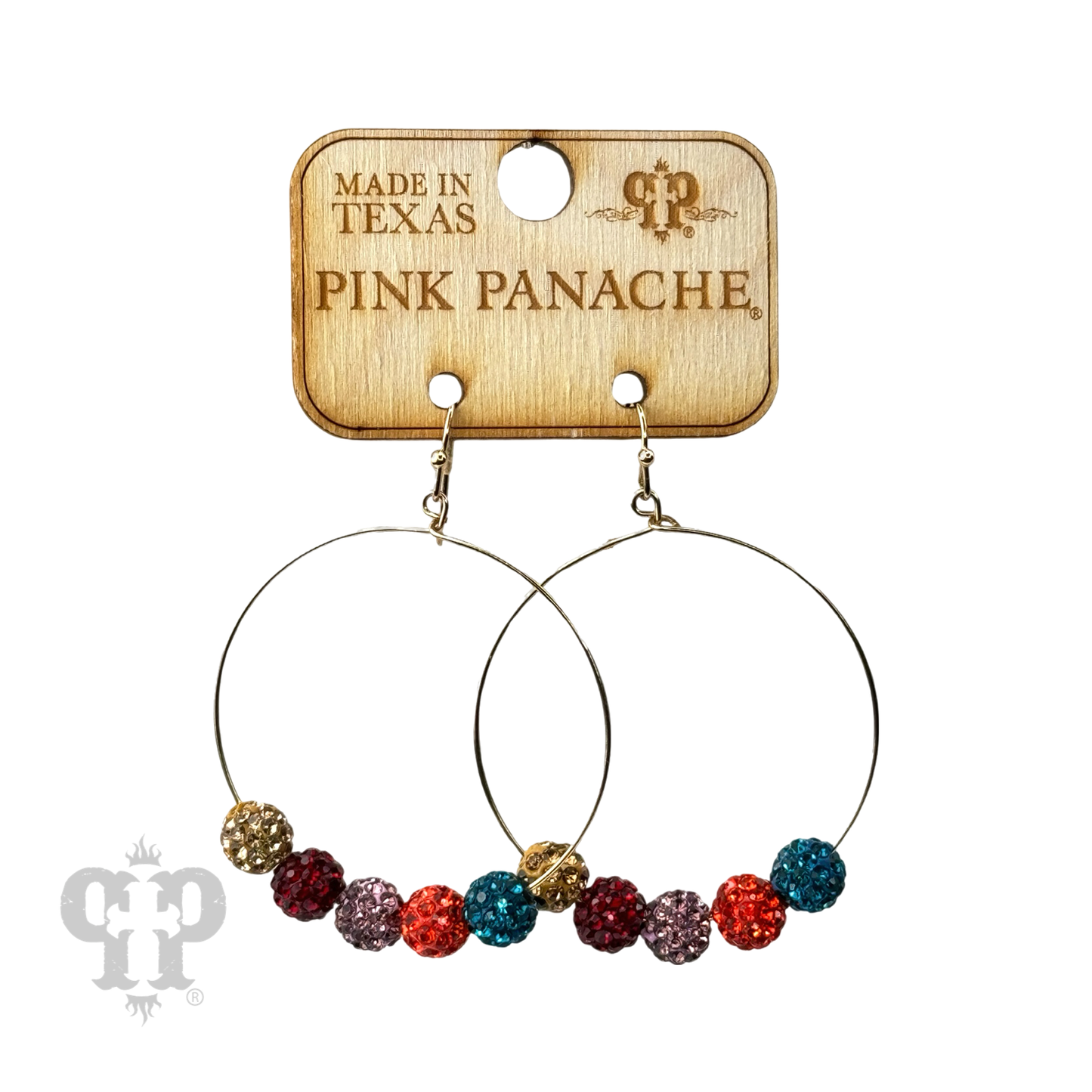 Pave rhinestone multi-color earring, last call