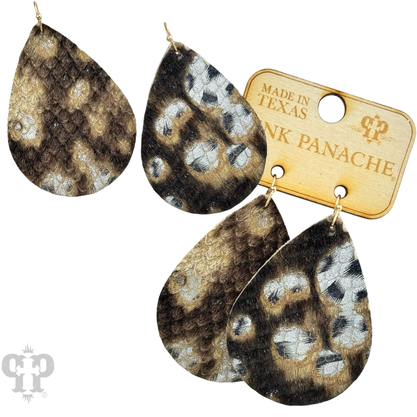 Snake print teardrop earring, last call