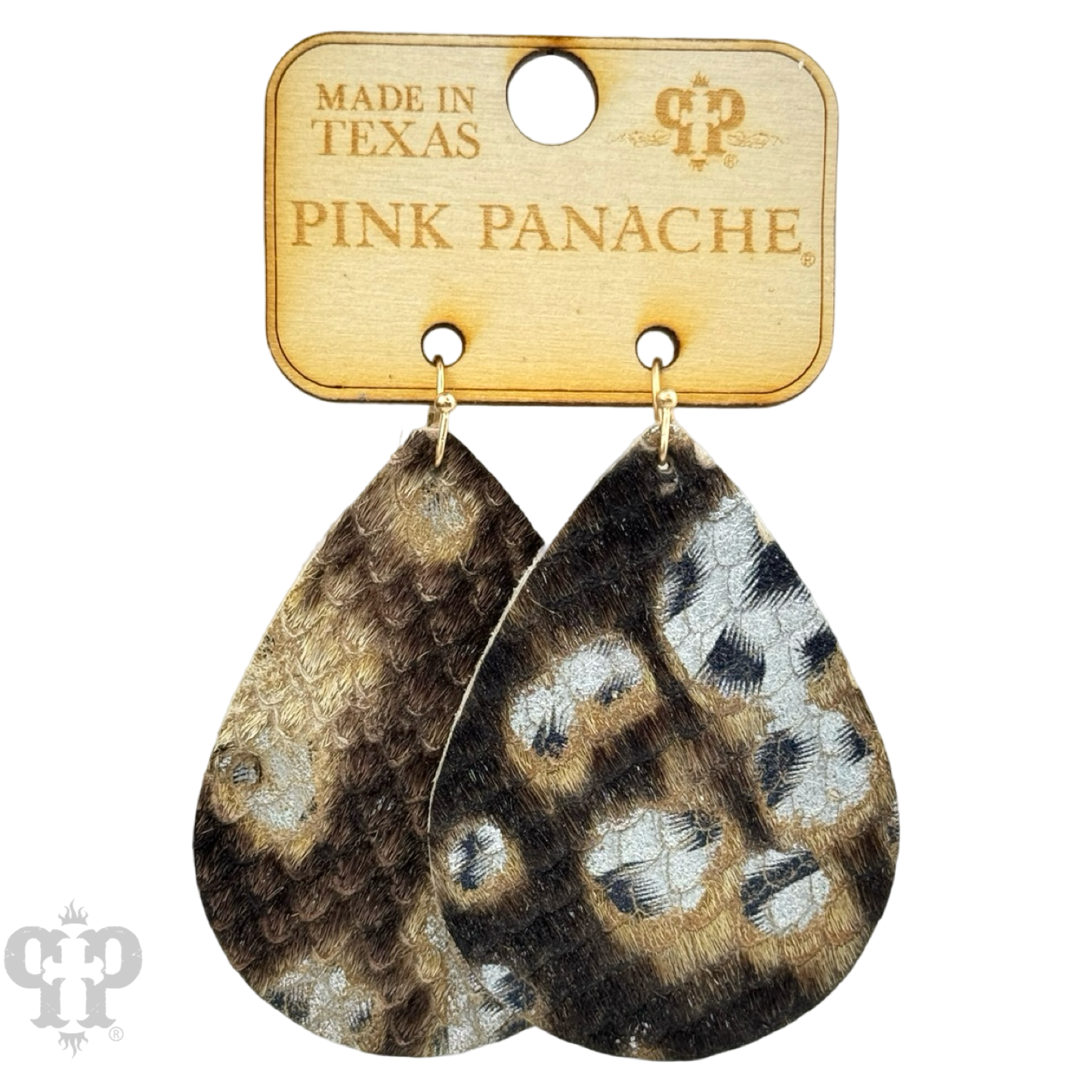 Snake print teardrop earring, last call