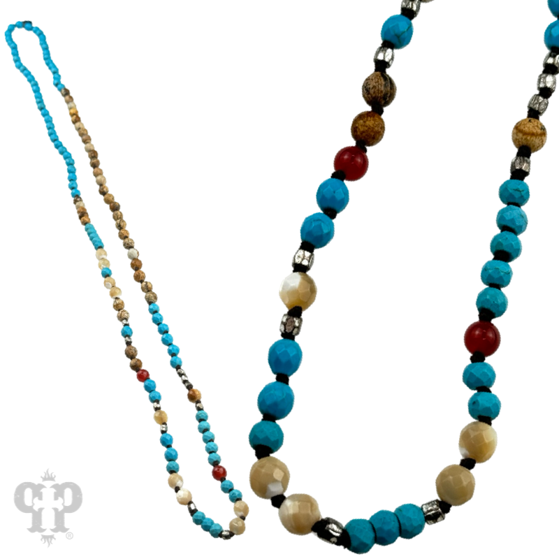 Mixed jasper knotted layering necklace, last call