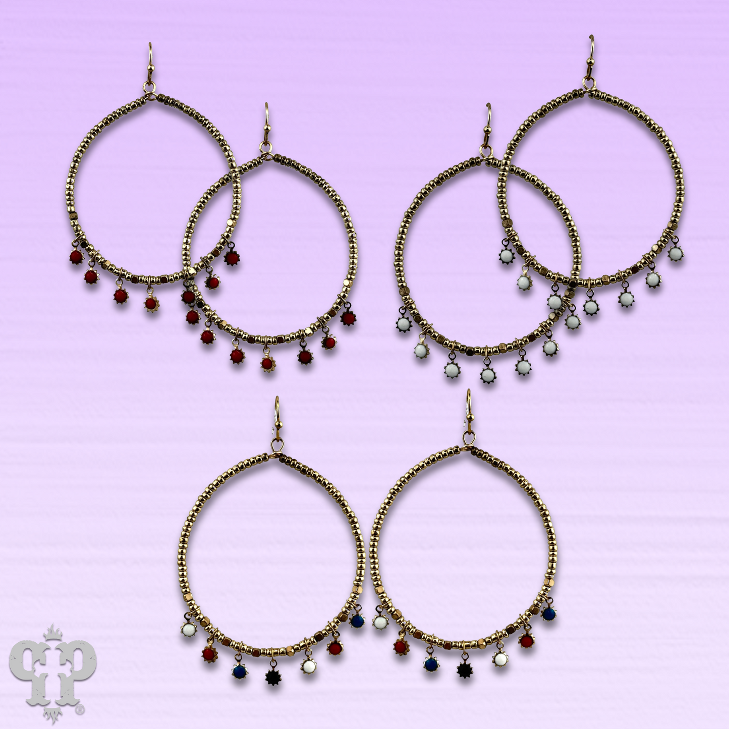 Gold seed bead with sunburst bead earring, last call