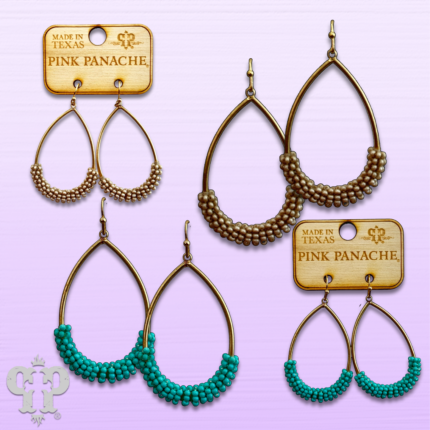 Seed bead wrapped teardrop earring, last call