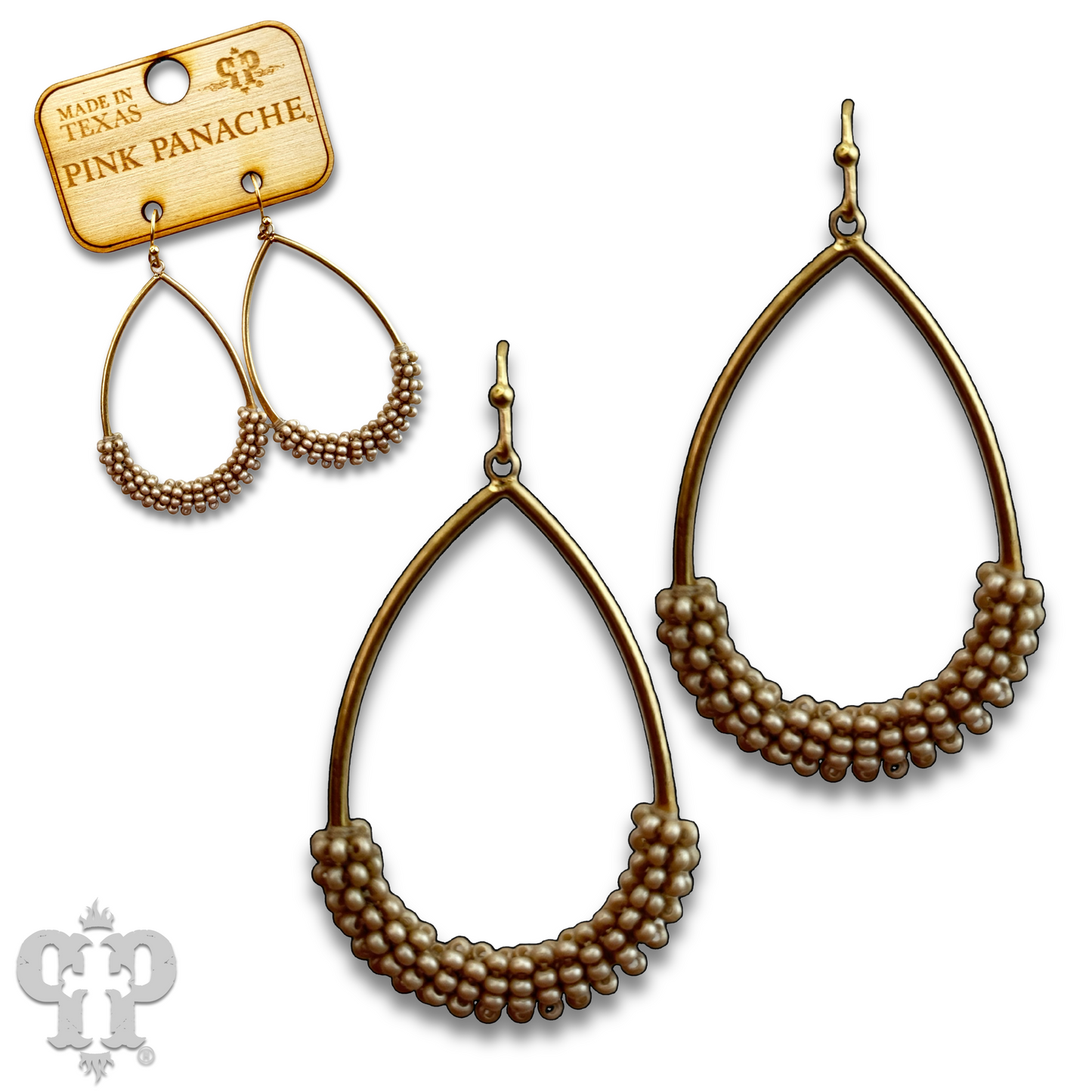Seed bead wrapped teardrop earring, last call