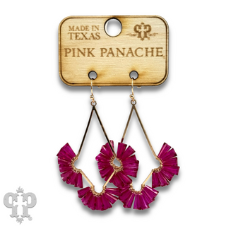 Teardrop earring with fluted beads