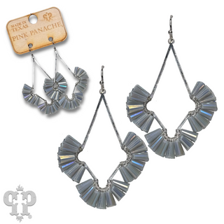 Teardrop earring with fluted beads