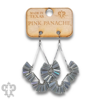 Teardrop earring with fluted beads