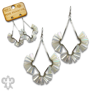 Teardrop earring with fluted beads