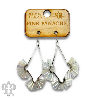 Teardrop earring with fluted beads