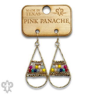 Wire wrapped beads teardrop earring