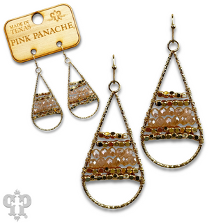 Wire wrapped beads teardrop earring