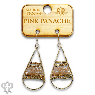 Wire wrapped beads teardrop earring