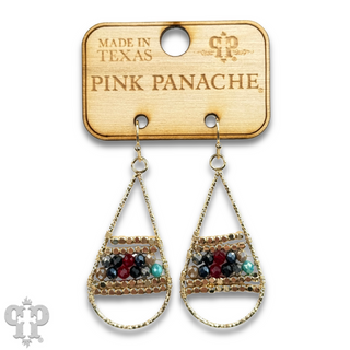 Wire wrapped beads teardrop earring