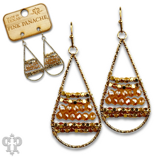 Wire wrapped beads teardrop earring