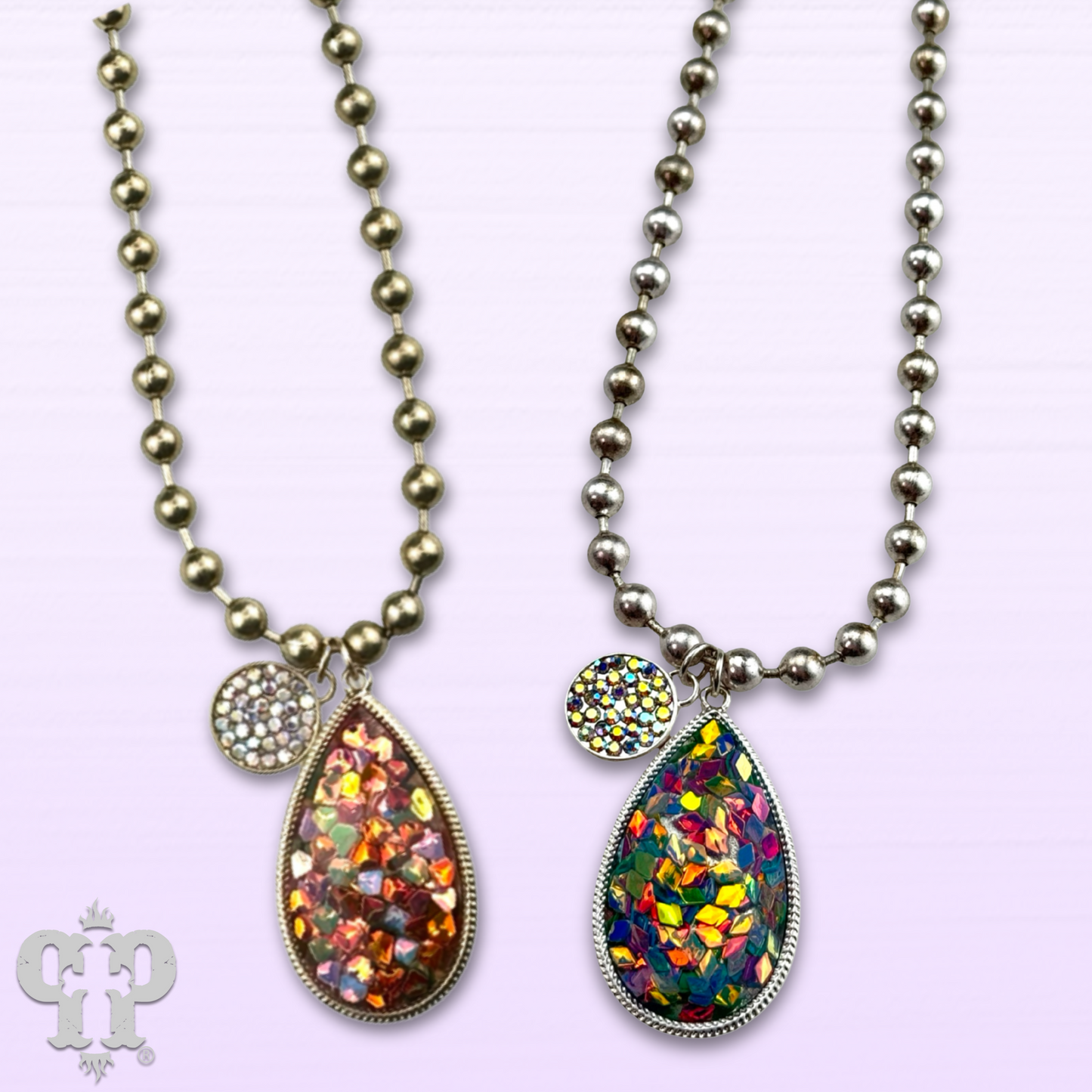 Acrylic confetti pendant necklace, last call