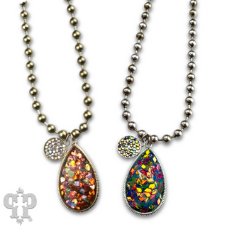 Acrylic confetti pendant necklace