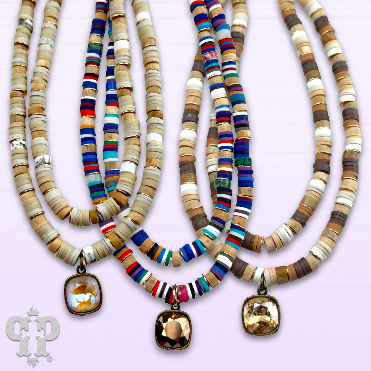 Double strand multi-color necklace, Austrian crystal, last call