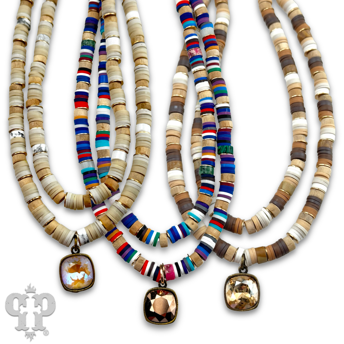 Double strand multi-color necklace, Austrian crystal, last call