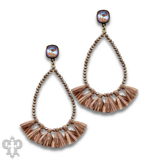 Fringe teardrop earring with Austrian crystal