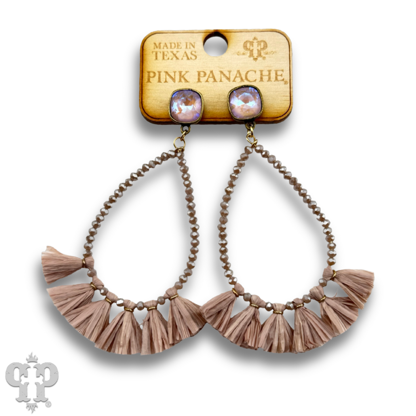 Fringe teardrop earring with Austrian crystal