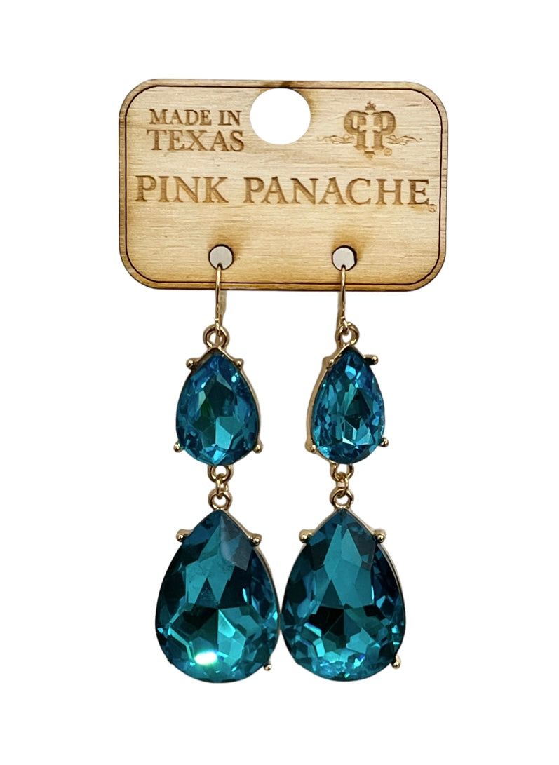 Rhinestone double teardrop earring
