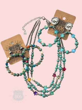 Turquoise tone bead, buffalo nickel earring
