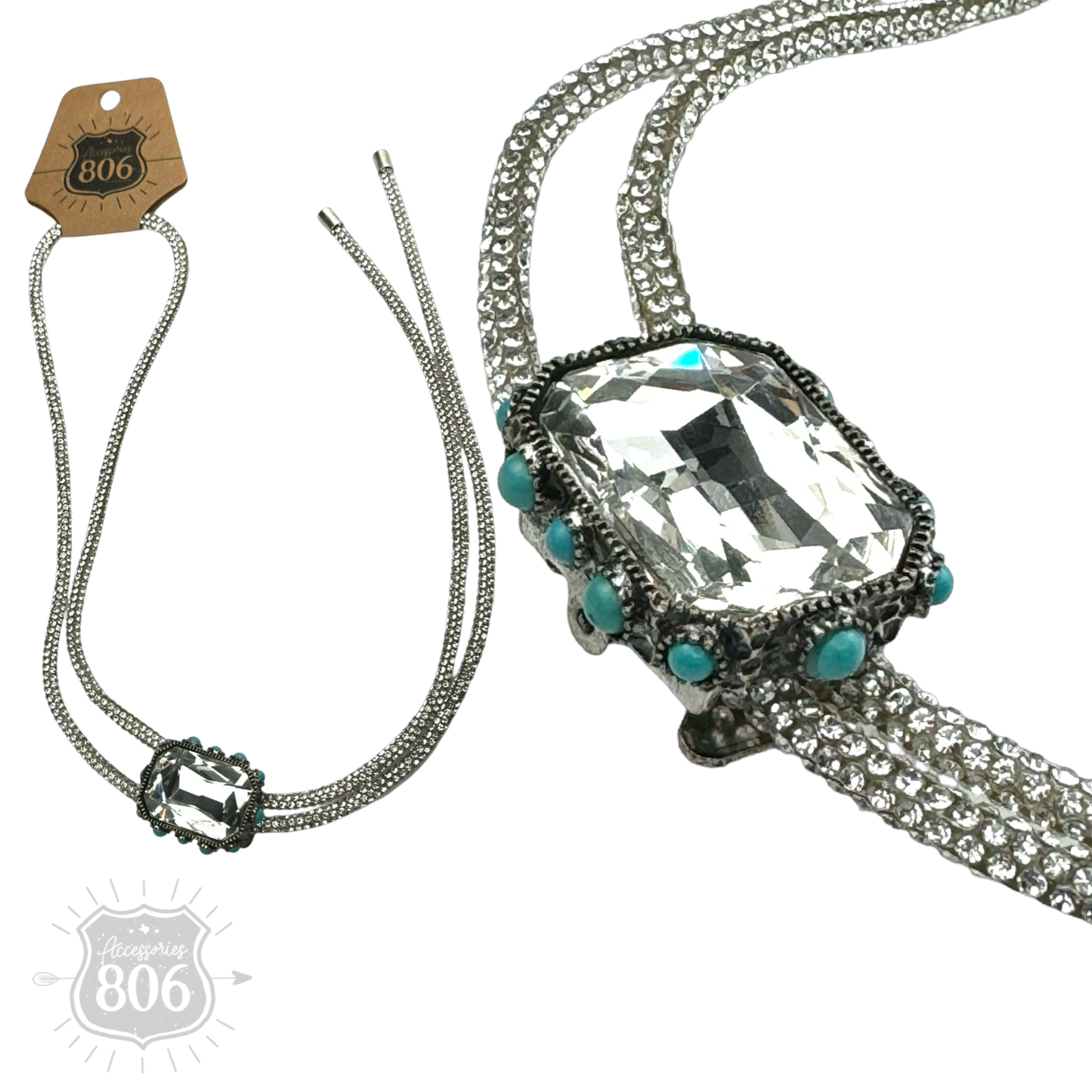Rhinestone lariat necklace