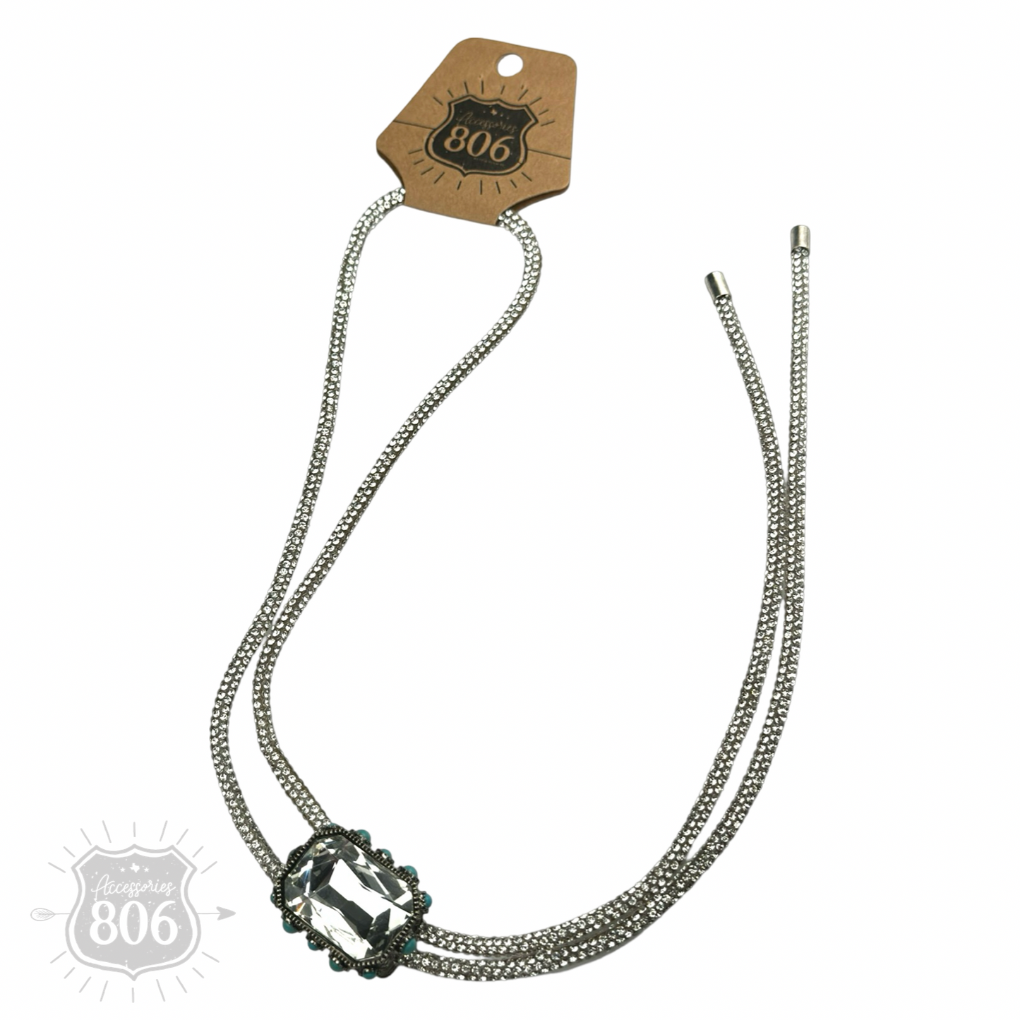 Rhinestone lariat necklace