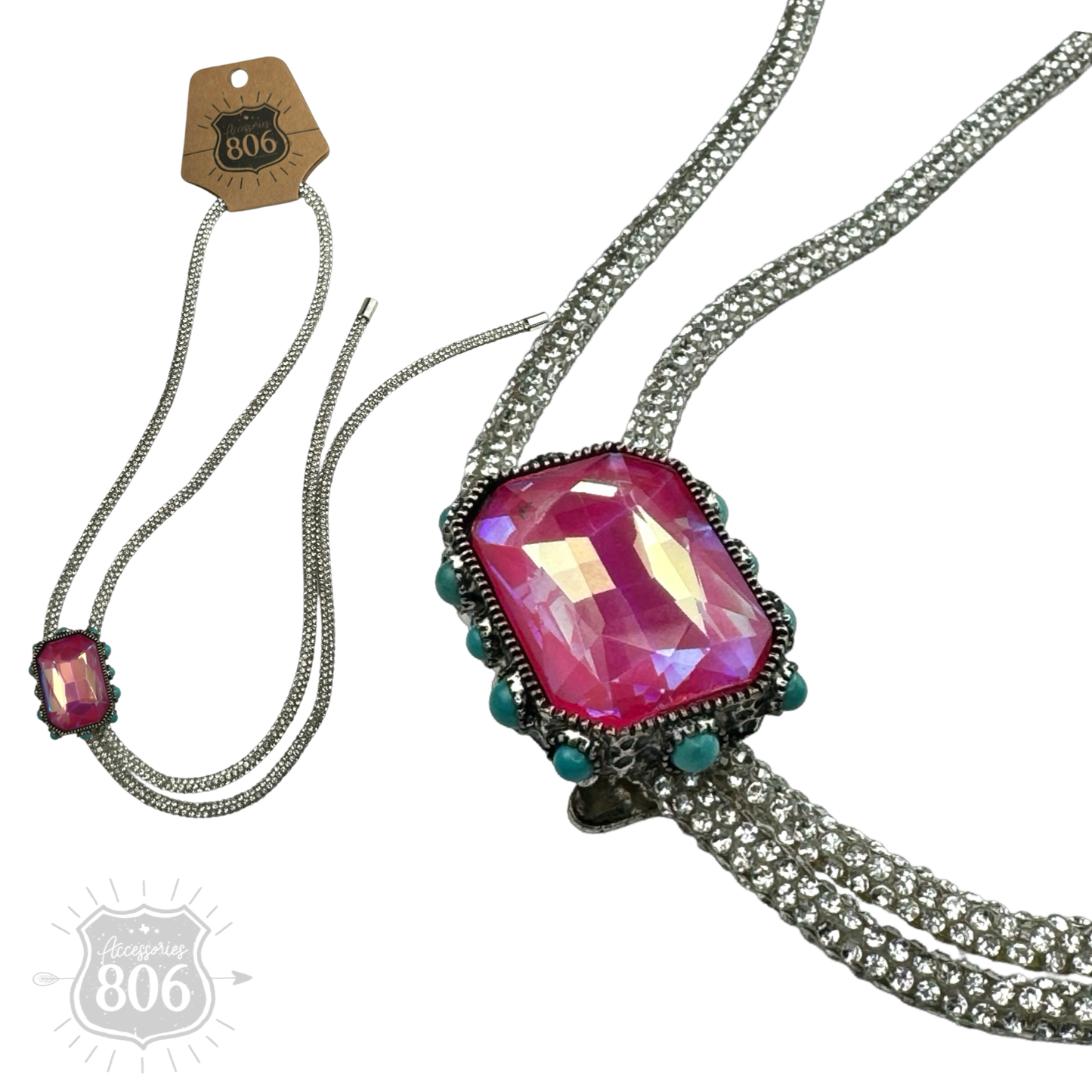 Rhinestone lariat necklace