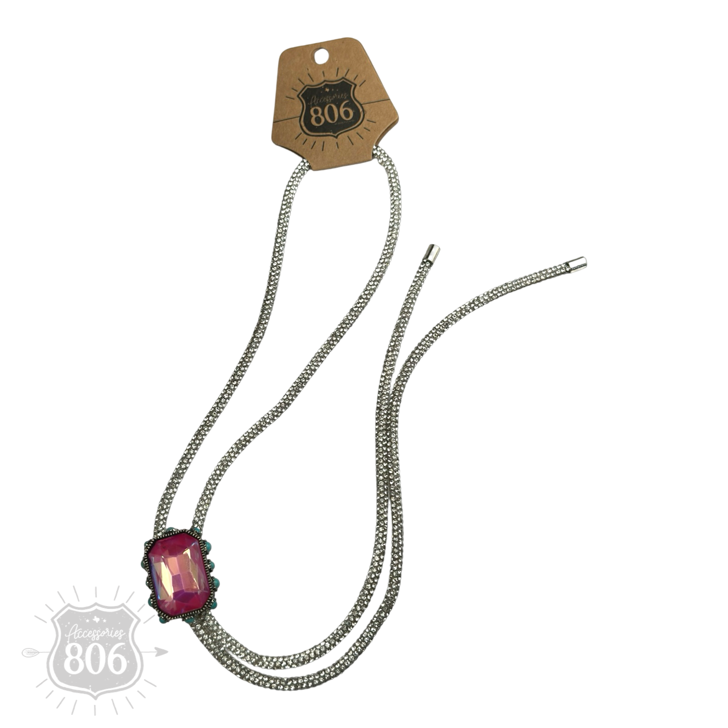 Rhinestone lariat necklace