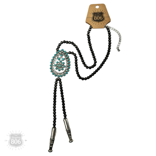 Western bolo style burnished pearl necklace