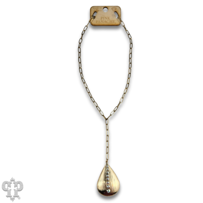 Large raindrop pendant necklace with Austrian crystals