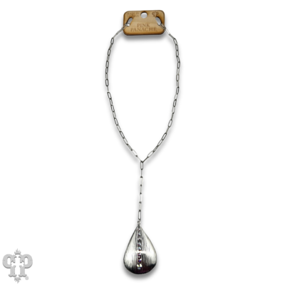 Large raindrop pendant necklace with Austrian crystals