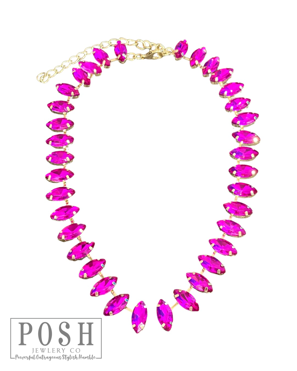Marquise shape rhinestone necklace