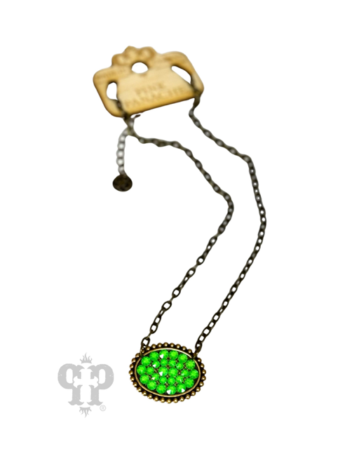 Austrian crystal small oval necklace