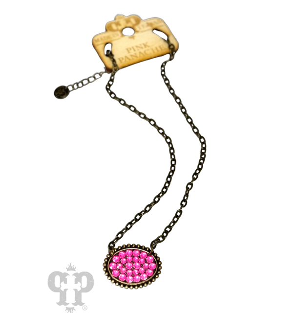 Austrian crystal small oval necklace