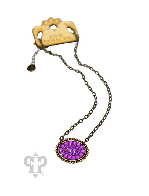 Austrian crystal small oval necklace