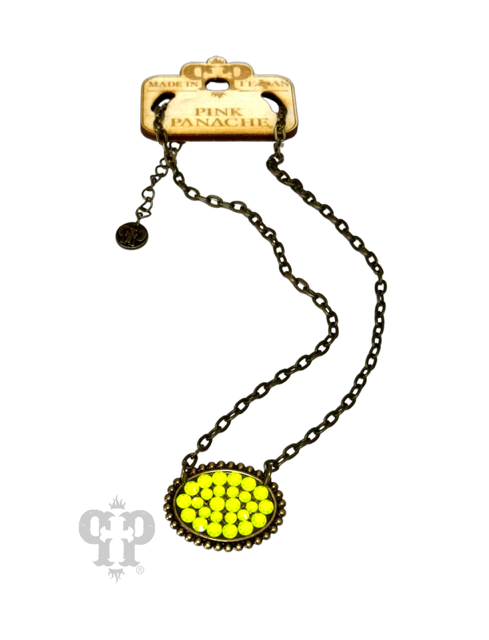 Austrian crystal small oval necklace