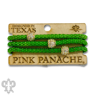 Woven mesh bracelet with pave rondelle beads