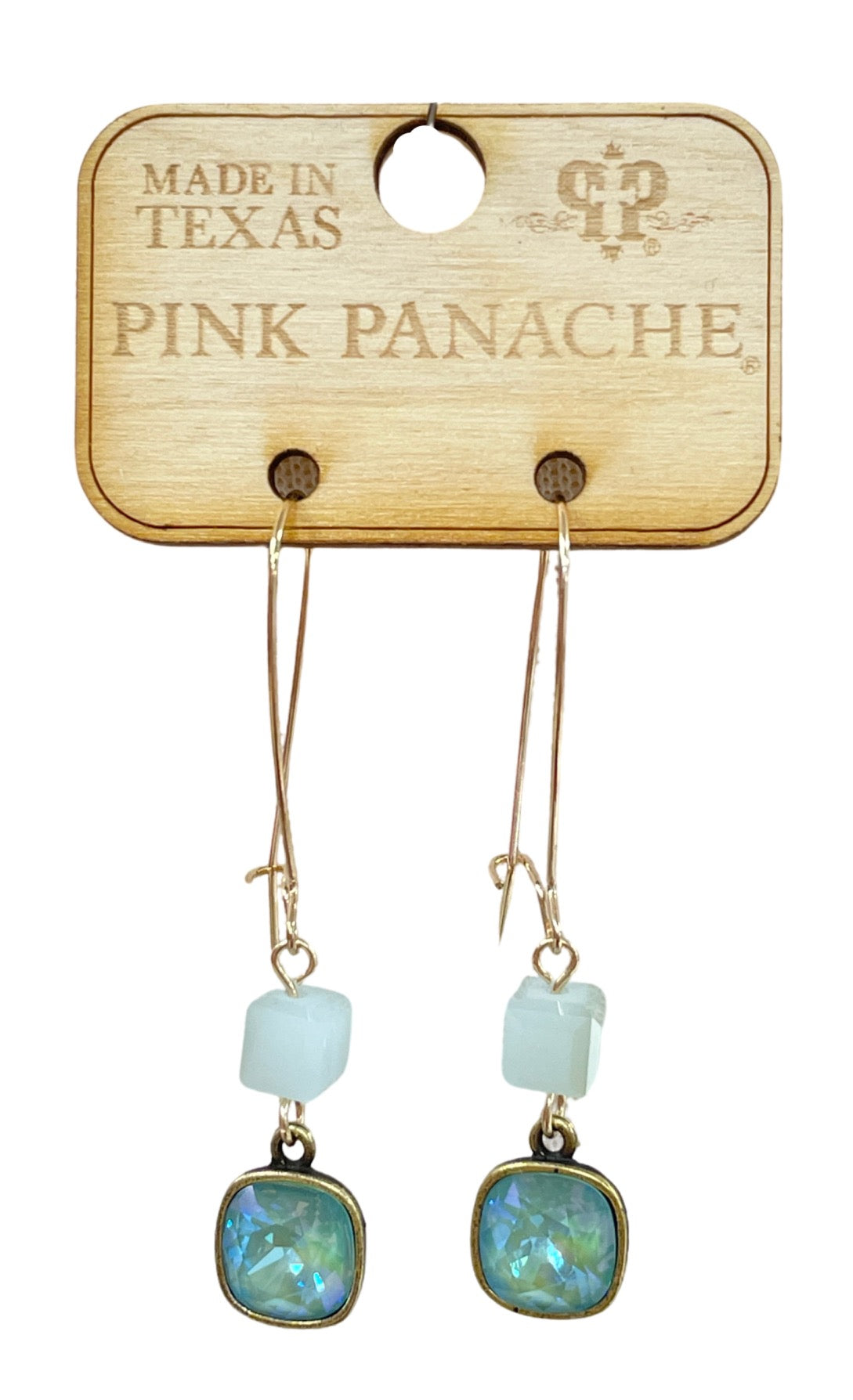 Square crystal bead earring with Austrian crystal