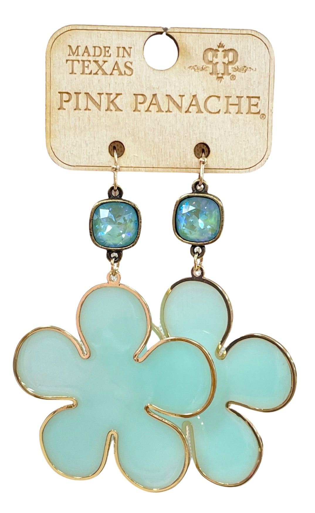 Acrylic flower earring, Austrian crystal