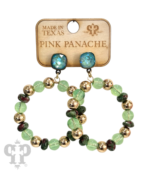 Round bead circle shape earring with Austrian crystal